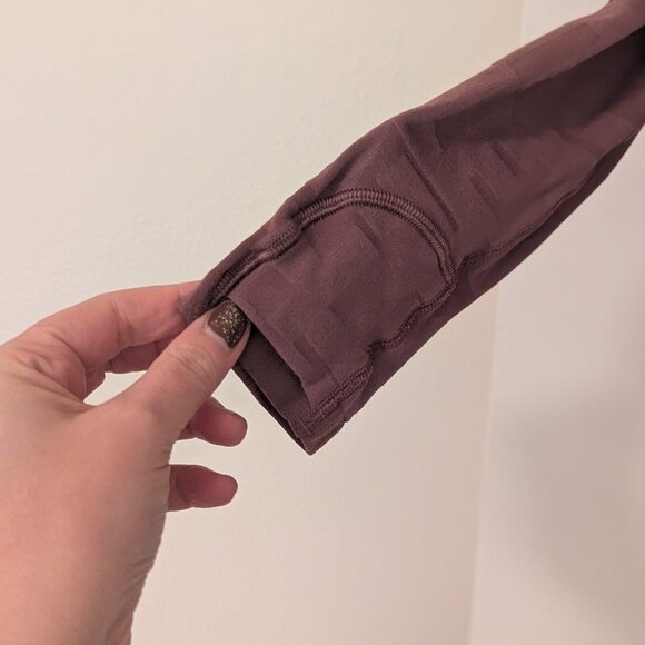 Athleta Momentum Monogram Seamless Long Sleeve Top Brown Size L - Picture 7 of 8